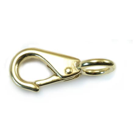 Midwest Fastener 5/8" Brass 90 Degree Fixed Eye Spring Snap Hooks 10PK 52201